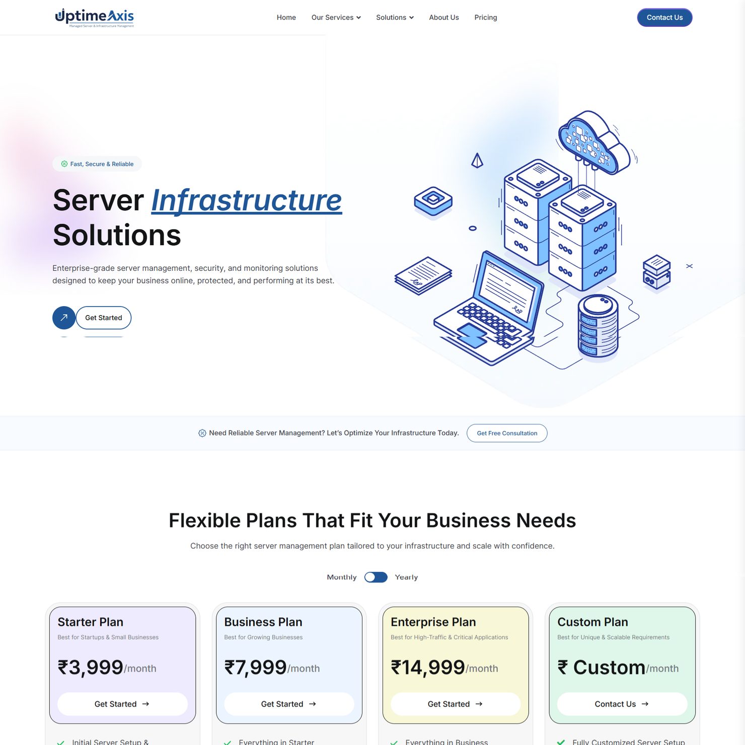 UptimeAxis B2B website and brand identity by Zonovva Creative